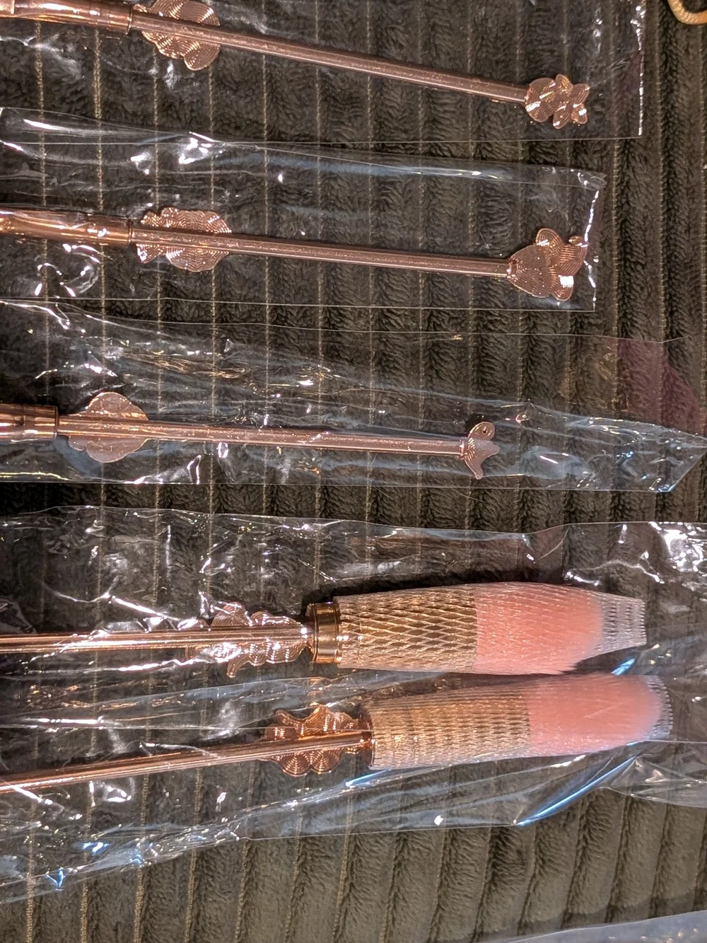 Rose Gold Princess Makeup Brush Set - Pink Bristles